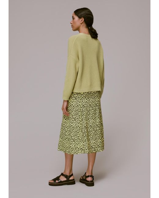 Whistles Green Buttercup Floral Skirt