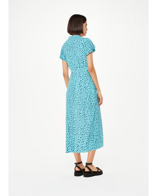 Whistles Blue Nina Speckled Spot Midi Dress