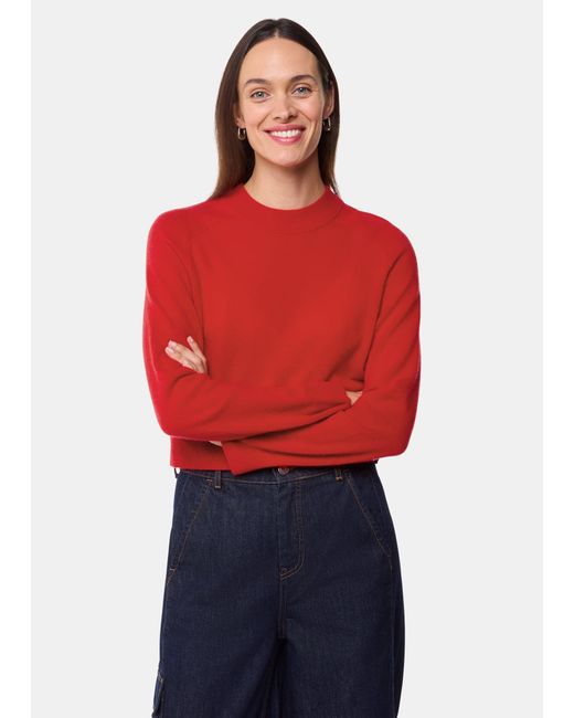 Whistles Red Cashmere Crop Crew