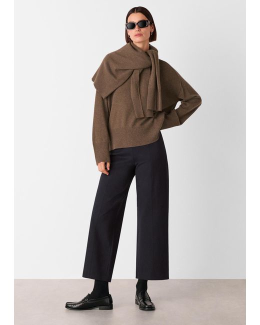 Whistles Black Camilla Wide Leg Trouser