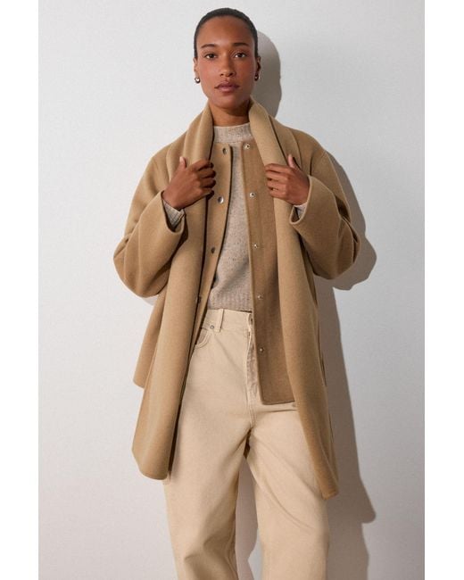 Whistles Natural Double Faced Scarf Coat