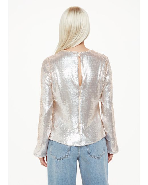 Whistles White Petite Sequin Minimal Tunic Top