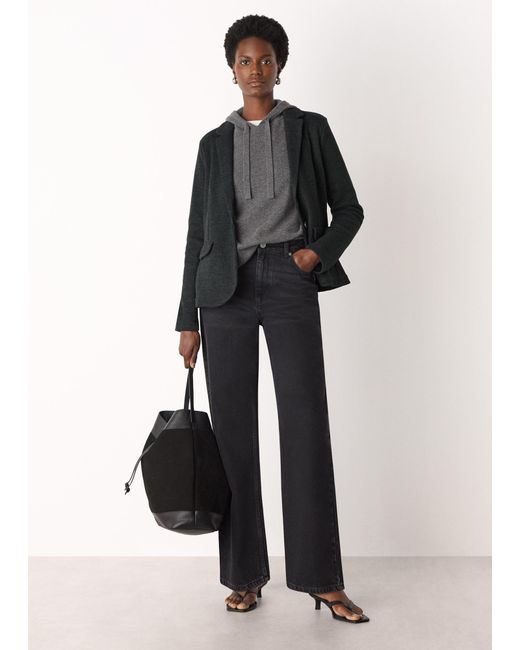 Whistles Black Slim Jersey Jacket