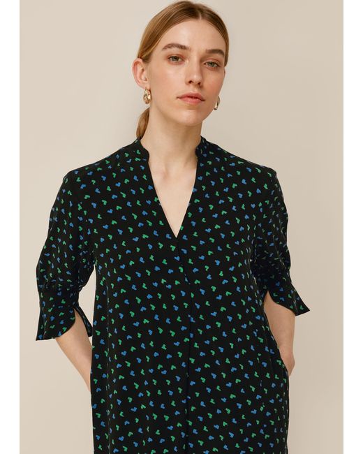 Whistles Black Heart Ikat Sonia Dress