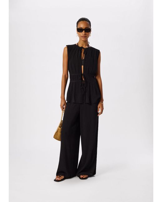 Whistles Black Tie Front Beach Top