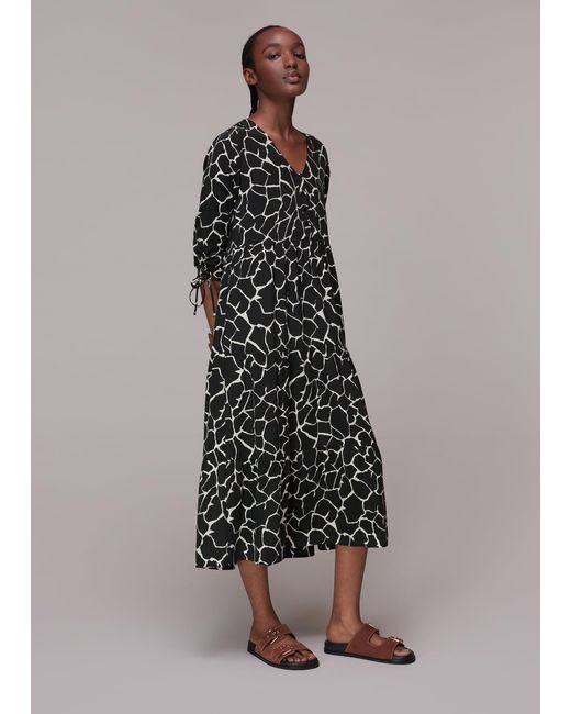Whistles Multicolor Layla Giraffe Trapeze Dress