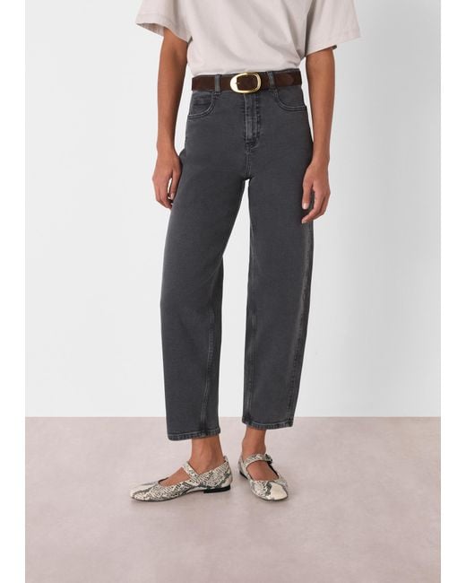 Whistles Gray Stretch Barrel Leg Jean