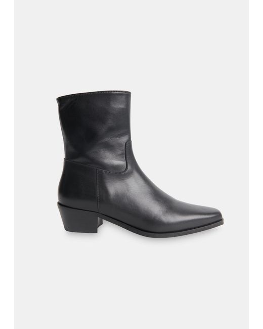 Whistles Black Clean Western Ankle Boot