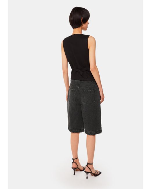 Whistles Black Raya Longline Denim Short
