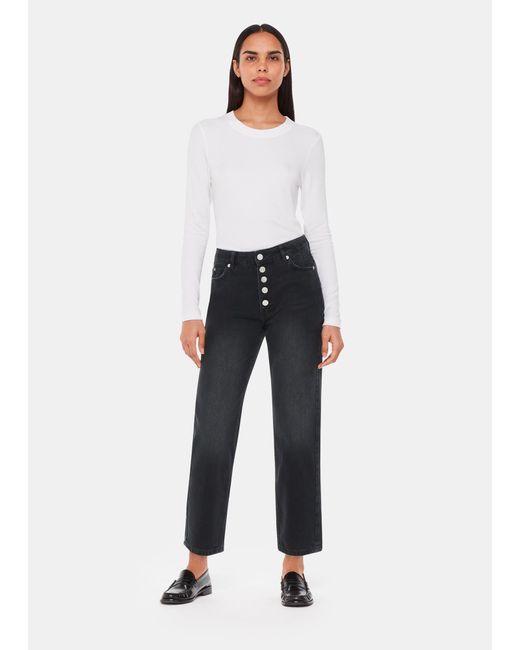 Whistles Black Authentic Hollie Button Jean