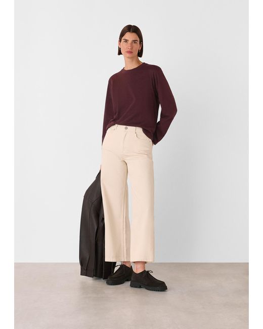 Whistles Purple Relaxed Long Sleeve Tee