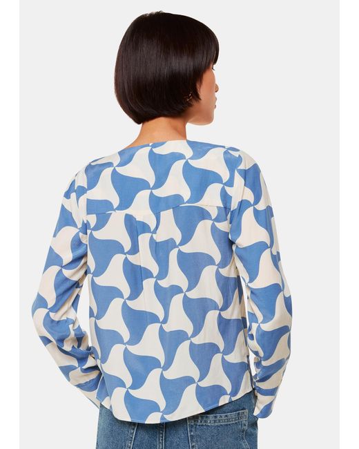 Whistles Blue Spun Triangle Blouse