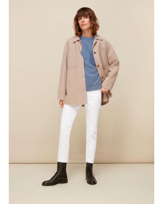 Whistles Natural Stretch Slim Frayed Jean