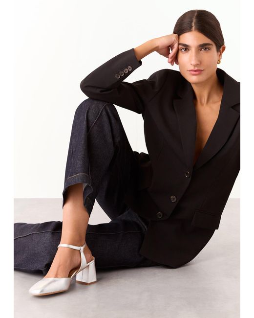 Whistles Black Matilda Block Heel Shoe