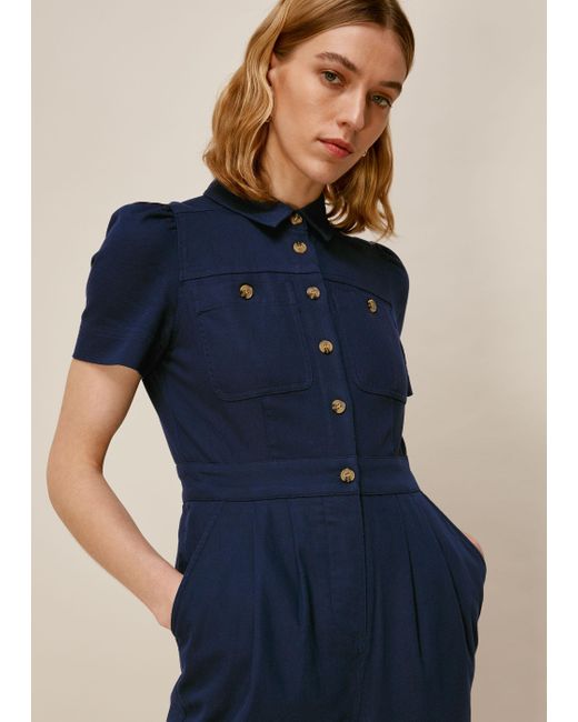 whistles larkin frill detail jumpsuit