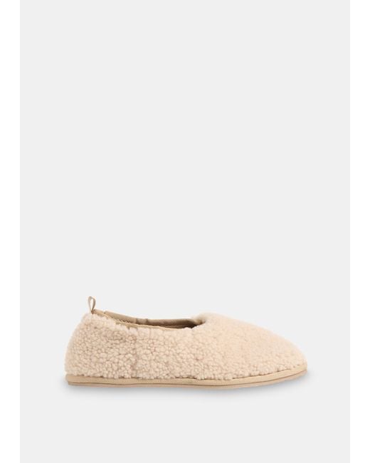 Whistles Natural Shearling Ballet Slipper