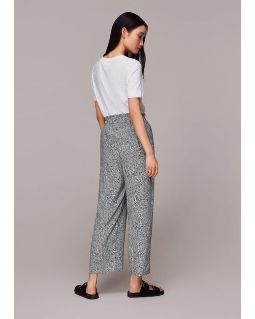 Whistles Gray Gradient Leopard Print Trouser
