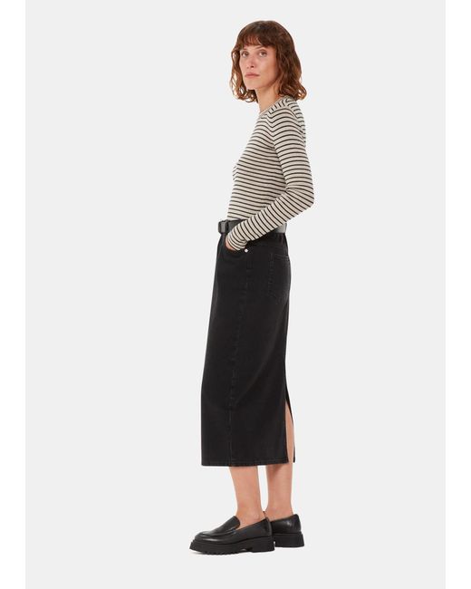 Whistles White Fine Crew Stripe Knit