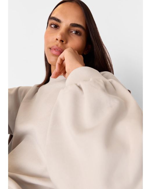 Whistles White Gathered Full Sleeve Sweat