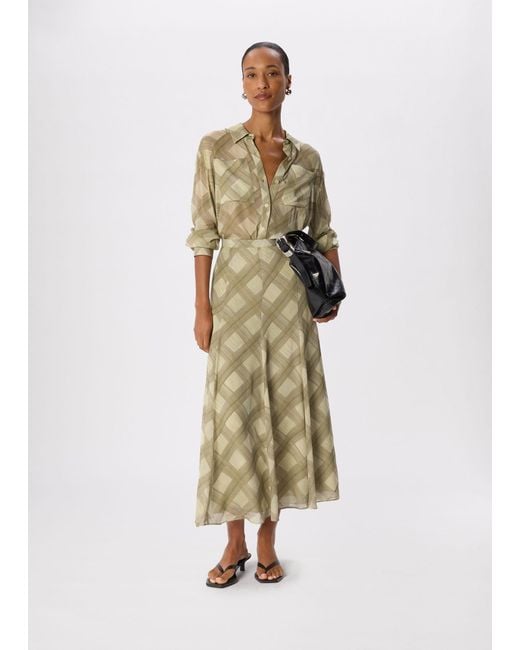 Whistles White Check Midi Skirt