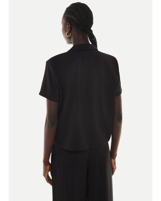 Whistles Black Nicola Tie Front Blouse