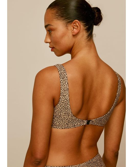 Whistles Brown Mini Leopard Square Bikini Top
