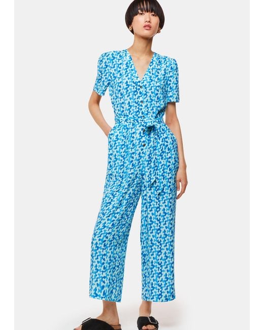 Whistles Blue Hazy Coral Jumpsuit