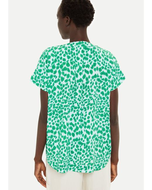Whistles White Smooth Leopard Print Blouse