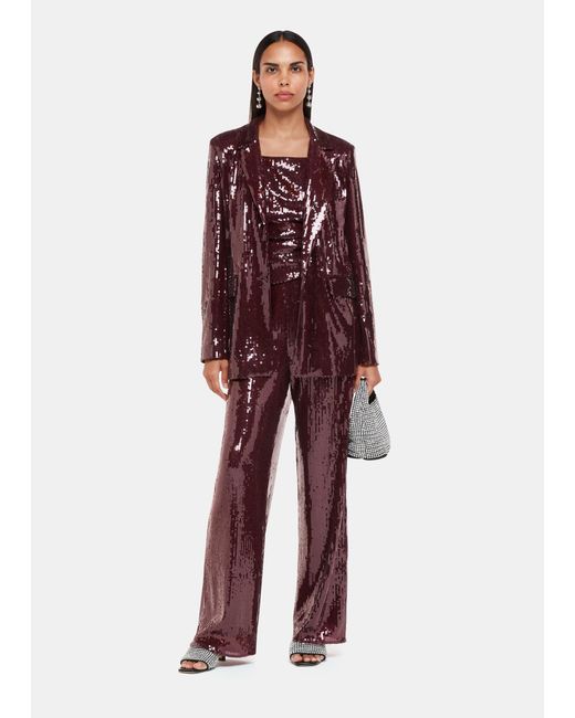 Whistles Red Sandra Sequin Trouser