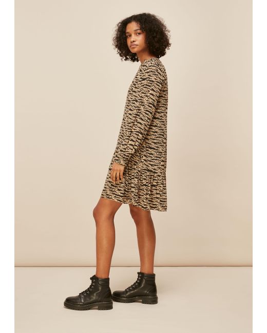 Whistles Natural Tiger Leopard Dress