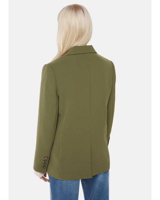 Whistles Green Crepe Boyfriend Blazer