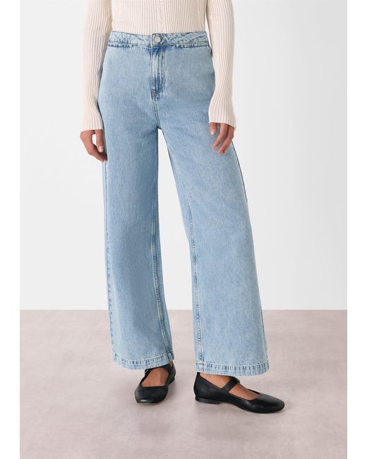 Whistles Blue Authentic Ankle Wide Leg Jean