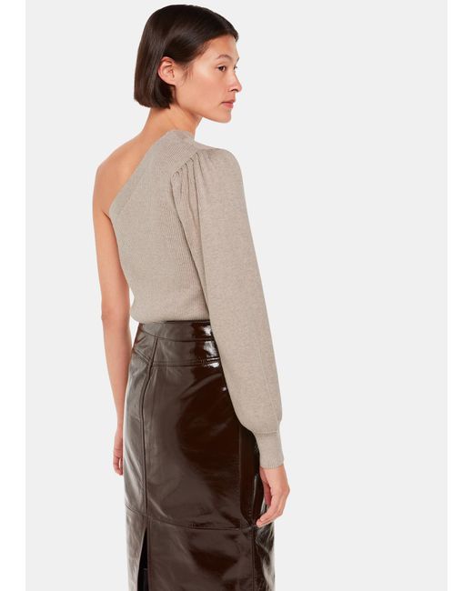 Whistles Gray One Shoulder Knit