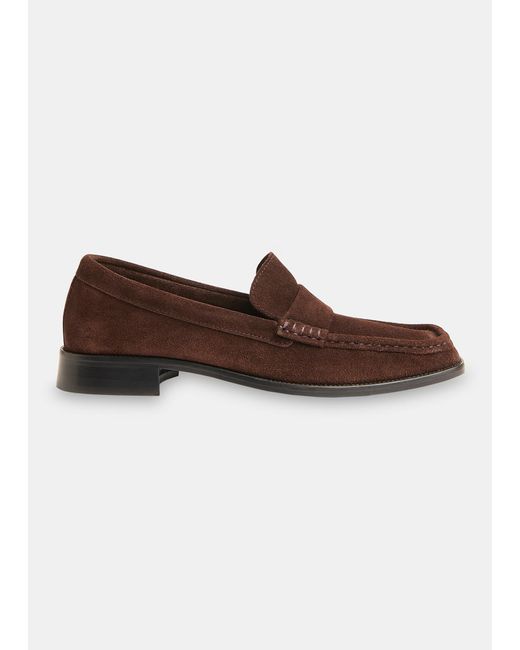 Whistles Brown Mora Suede Square Toe Loafer