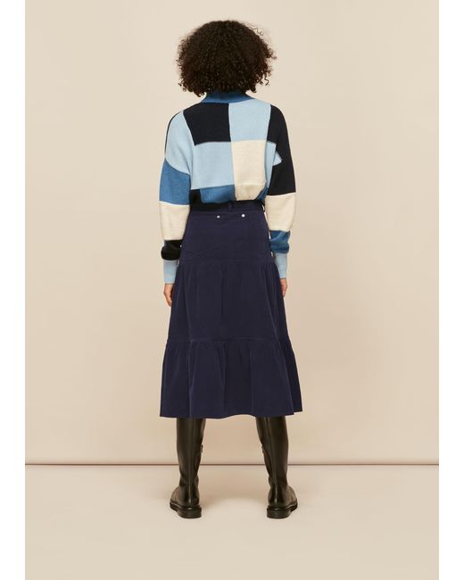 Whistles Blue Baby Cord Skirt