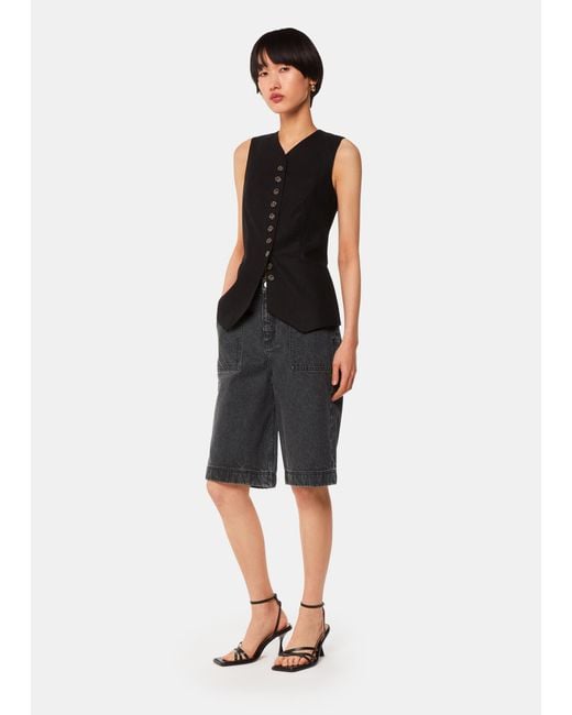 Whistles Black Raya Longline Denim Short