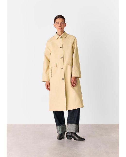 Whistles White Car Coat With Pocket Detail