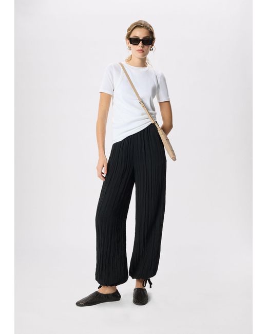 Whistles White Relaxed Tie Hem Trouser