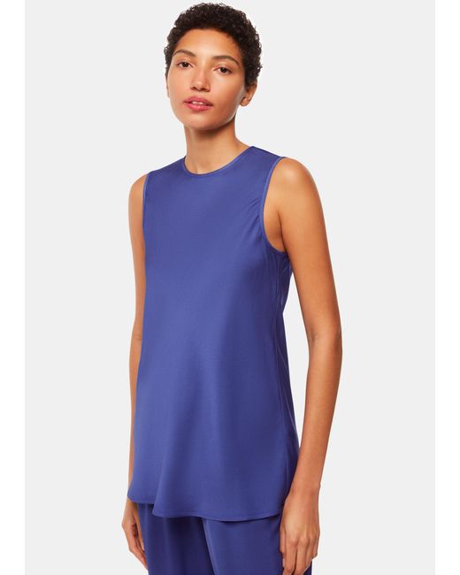 Whistles Blue Clara Longline Tank