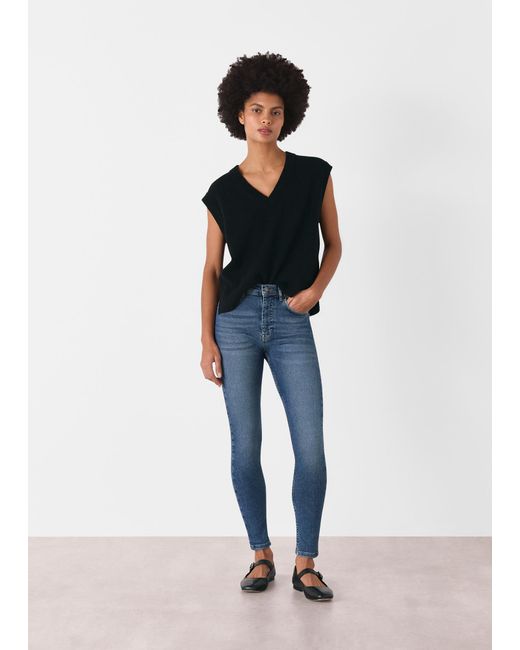 Whistles Blue Stretch Sculpted Skinny Jean