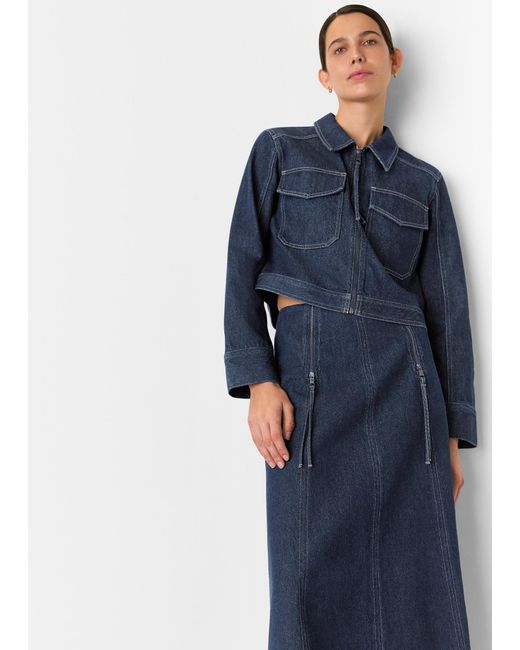 Whistles Brown Suzana Western Denim Jacket