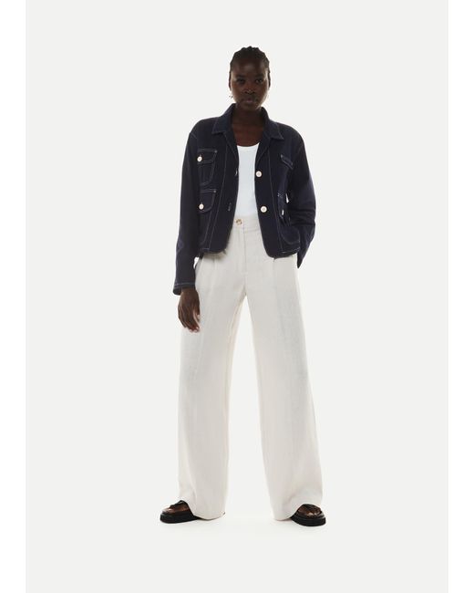 Whistles White Cassie Cargo Pocket Jacket
