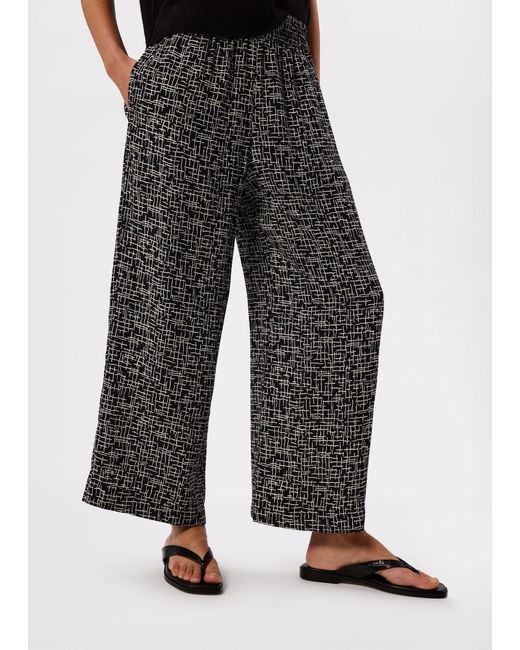 Whistles Multicolor Woven Grid Crop Trouser