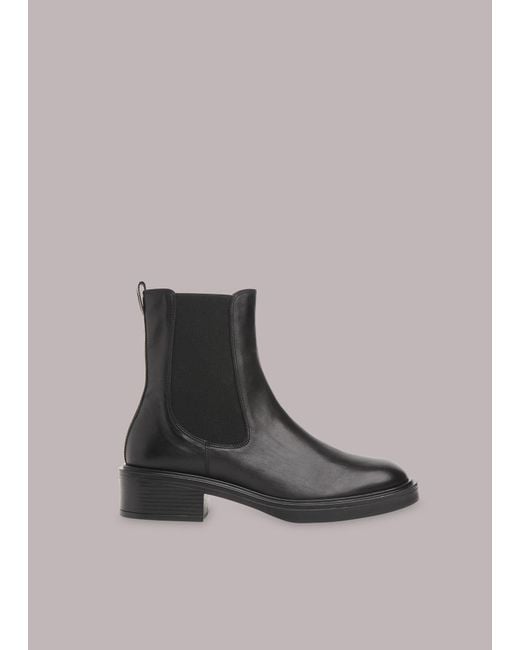 Whistles Black Rue Elasticated Chelsea Boot