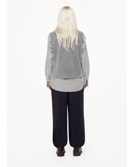 Whistles Gray Petite Grace Luxe Cargo Pant