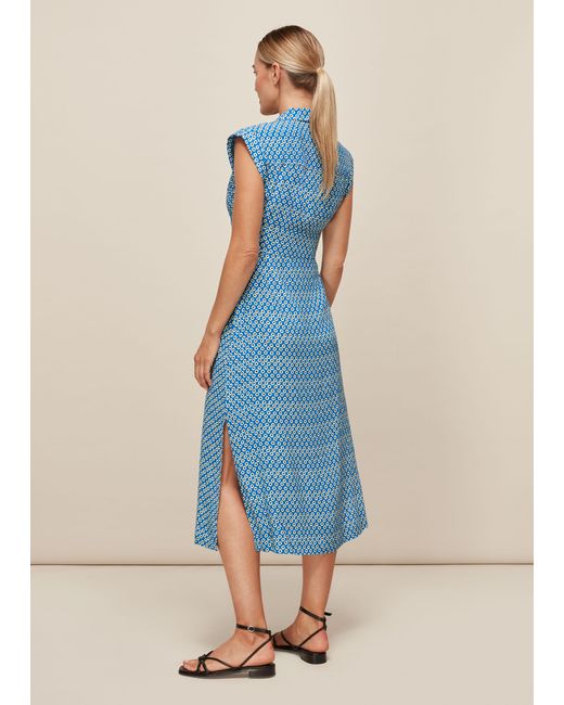 Whistles Astrix Floral Blue Dress