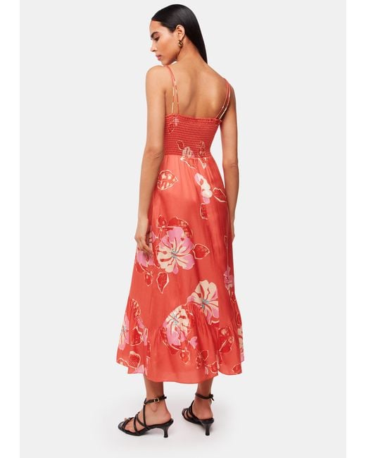 Whistles Red Hibiscus Print Raffa Dress