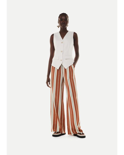 Whistles White Bridget Maxi Stripe Trouser