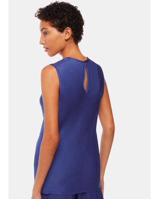 Whistles Blue Clara Longline Tank