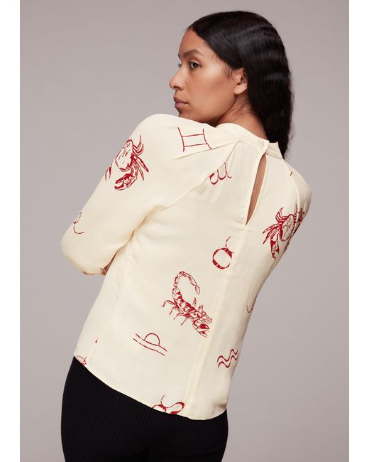 Whistles Natural Horoscope Print Melodie Top